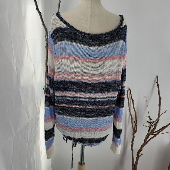 Torrid slouchy sweater open knit drawstring hem - Picture 4 of 8